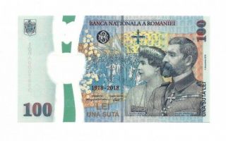 ROMANIA 100 lei 2018 UNC Polymer Banknote FOLDER anniversary Great UNION Unire R 4