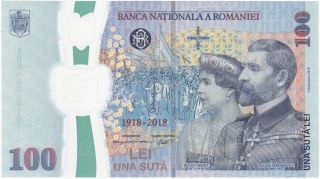 ROMANIA 100 lei 2018 UNC Polymer Banknote FOLDER anniversary Great UNION Unire R 7