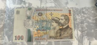 ROMANIA 100 lei 2018 UNC Polymer Banknote FOLDER anniversary Great UNION Unire R 8
