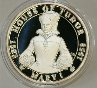 2003 Turks & Caicos Fine Silver Proof Commemorative 20 Crowns Mary I