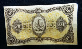 1870 Italy Kingdom Banknote 50 centesimi aUNC Banca Toscana 2