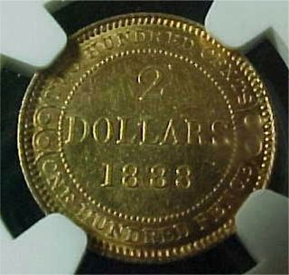 Newfoundland $2 Gold,  1888,  NGC MS61 4