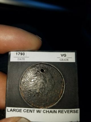 1793 Large Cent W/ Chains Reverse (holed)