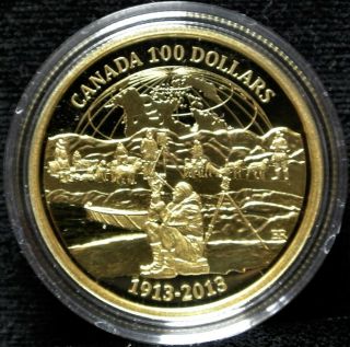 2013 Canada - $100 - 14kt Gold Proof Coin - Cdn Arctic Expedition W/boxes &