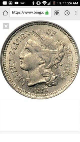1866 Three Cent Silver