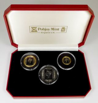 1990 Isle Of Man Penny Black Proof 3 - Coin Set