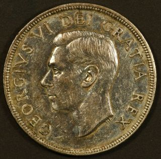 CANADA,  1948 Silver $1 Dollar - Key Date - cleaned 2