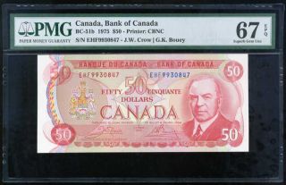 Canada 50 Dollars 1975 P 90 Ottawa Gem Unc Pmg 67 Epq