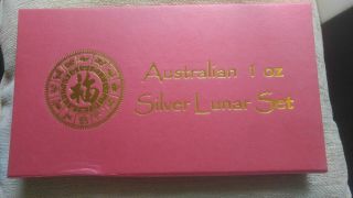 1oz Silver Australian Lunar Set Series In Velvet Display Box 1.  1999 - 2010