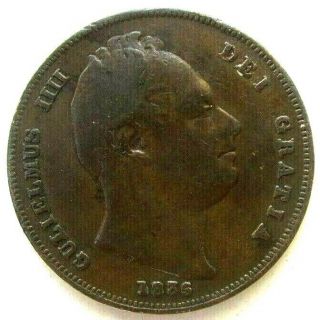Great Britain Uk Coins,  Farthing 1836,  William Iv
