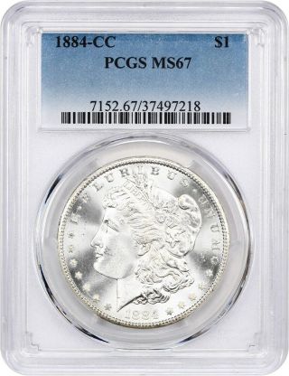1884 - Cc $1 Pcgs Ms67 - Gem - Morgan Silver Dollar