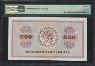 1981 NORTHERN IRELAND 50 Pounds,  Northern Bank,  PMG 55 EPQ AU,  RARE Type P - 191c 2