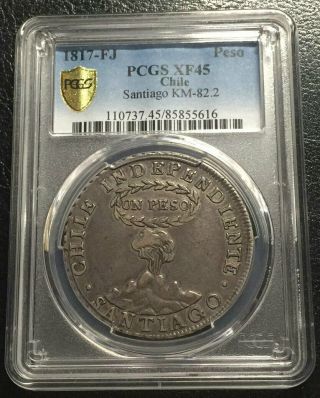 Chile Republic Peso 1817 So - Fj Pcgs Xf45