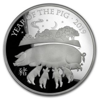 2019 Great Britain Kilo Silver Year Of The Pig Proof (box &) - Sku 174531