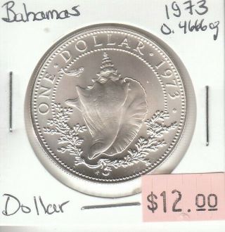 Bahamas 1 Dollar 1973 Silver Circulated
