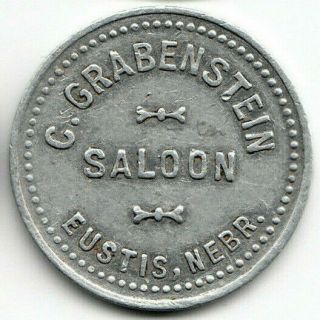 Eustis Ne Token - C.  Grabenstein Saloon - 5¢ In Trade - Frontier County Nebraska