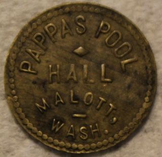Merchant Trade Token Pappas Pool Hall Malott Wash Good For 5 Cents In Trade