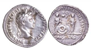 Augustus Roman Silver Denarius With Gaius And Lucius Caesars: 6 Bc.