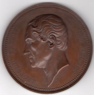 1856 Belgian Medal For 25th Anniv.  Of The Inauguration Of Leopold I By L.  Wiener