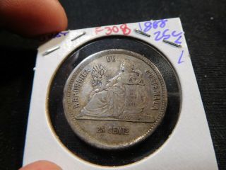 F308 Guatemala 1888 25 Centavos