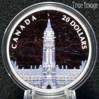 2019 Lights Of Parliament Hill $20 1 Oz Pure Silver Proof Glow - In - The - Dark Coin