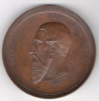 1868 Belgian Medal To Commemorate The Statue Of Charlemagne,  By C.  Jehotte