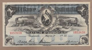 Guatemala: 1 Peso Banknote,  (unc),  P - S141b,  01.  03.  1915,