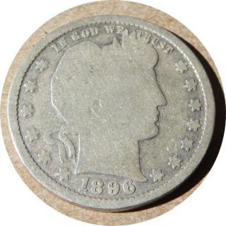 Elf Barber Quarter Dollar 1896
