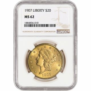Us Gold $20 Liberty Head Double Eagle - Ngc Ms62 - Random Date