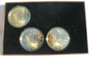 Washington Set of 8 x Half - Pound Golden Eagle Coins.  999 SILVER w/ 24K 6