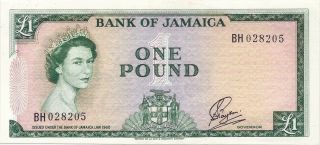 Jamaica 1 Pound (1960) P - 51ca Lovely Fresh Crisp Uncirculated Note