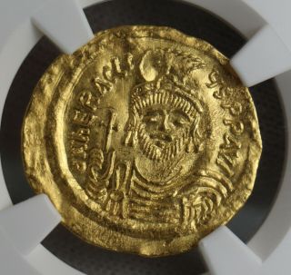 Byzantine Empire Heraclius AD 610 - 641 AV Soldius 4.  51g NGC Graded AU Gold Coin 2