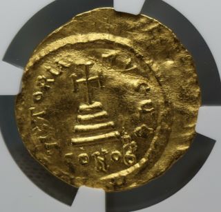 Byzantine Empire Heraclius AD 610 - 641 AV Soldius 4.  51g NGC Graded AU Gold Coin 4