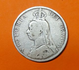 Great Britain Silver Florin 1891.  Queen Victoria.  0.  925 Silver
