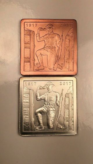 Daniel Carr 2017 Moonlight Open House Pair On Square Copper & Silver Blanks