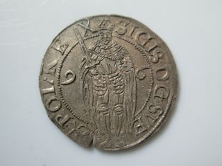 Sweden Medieval Silver Coin,  Sigismund 1 öre 1596 Stockholm Quality