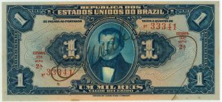 Brazil - 1 Mil Reis - P6 (1919) - Unc (some Stains,  See Pictures)