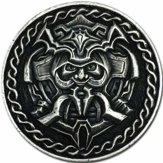 Hobo Nickel Coin 1936 Five Mark Silver " Viking Avatar " Hand Engraved Stephenxu