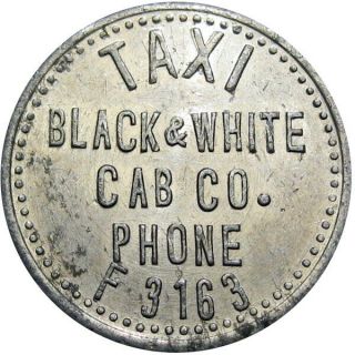 Pre 1933 San Diego California Good Luck Swastika Token Black & White Taxi Cab