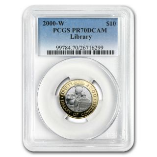 2000 - W Gold $10 Commem Library Of Congress Pr - 70 Pcgs - Sku 75279