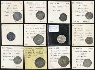 ,  Fascinating,  12 French Medieval Hammered Coins With Attributions