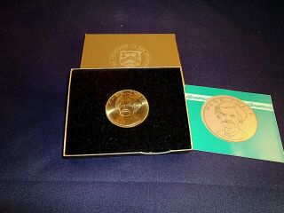 1981 Mark Twain American Arts 1oz Gold Medallion W/ Box And