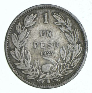 SILVER - WORLD Coin - 1927 Chile 1 Peso - 8.  7g - World Silver Coin 378 2