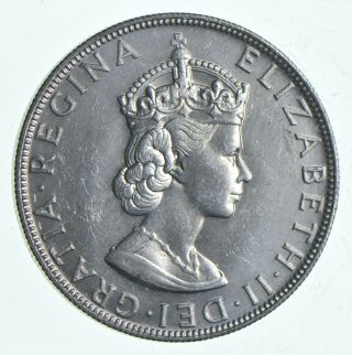 Silver - World Coin - 1964 Bermuda 1 Crown - 22.  6g - World Silver Coin 695