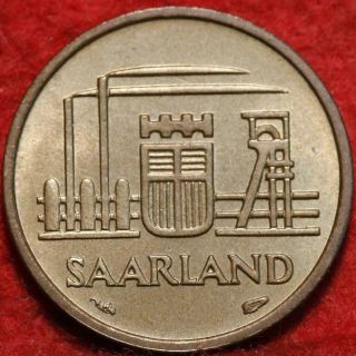 1954 Saarland 10 Franken Foreign Coin