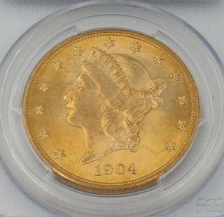 1904 P $20 Liberty Head Double Eagle Gold Coin - PCGS MS64 - Cert 26704092 2