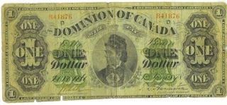 Dominion Of Canada 1878 $1 One Dollar Payable At Toronto Series D Dc - 8f - I Good,