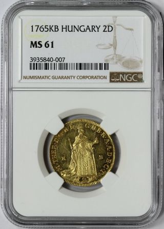 Hungary 2 Ducats 1765 Kb Ngc Ms 61 Gold