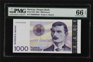 2004 Norway Norges Bank 1000 Kroner Pick 52b Pmg 66 Epq Gem Unc