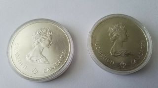 1973 Canada RCM 10 Dollar Silver 1976 Montreal Olympic Games Silver Coin 2 Coins 2